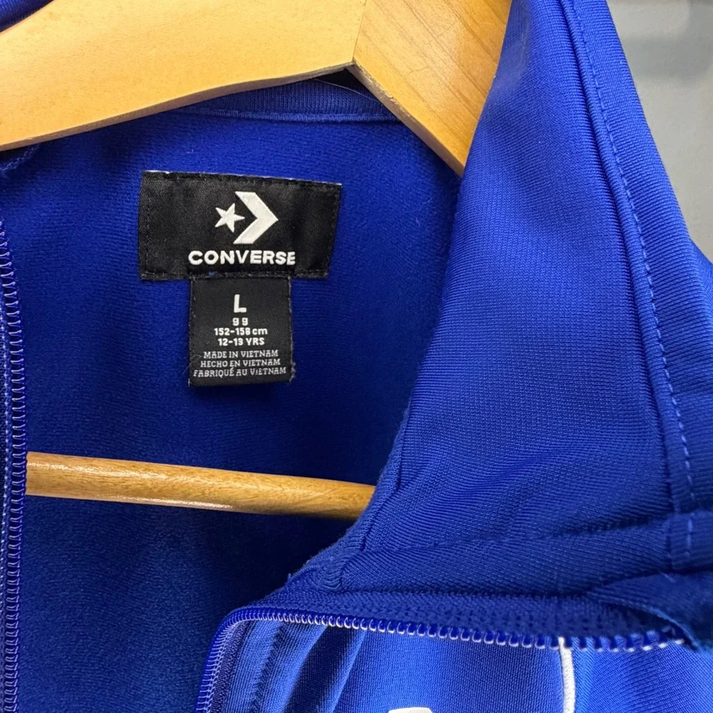 Converse Youth Royal Blue Full Zip Track Jacket Star Chevron Logo L 12-13